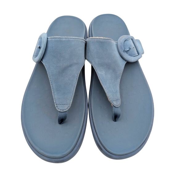 Vionic Activate RX Suede Buckle T-Strap Sandals Women's Blue Size US9.5 EU40.5 - Picture 9 of 13
